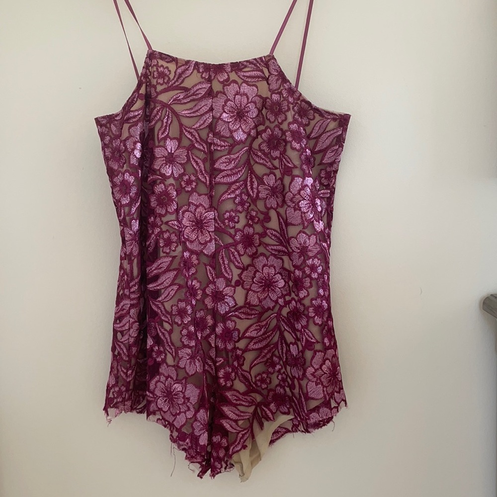 Metallic Floral Romper